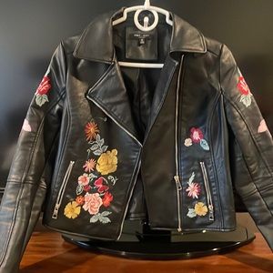 Romeo & Juliet Black floral leather jacket